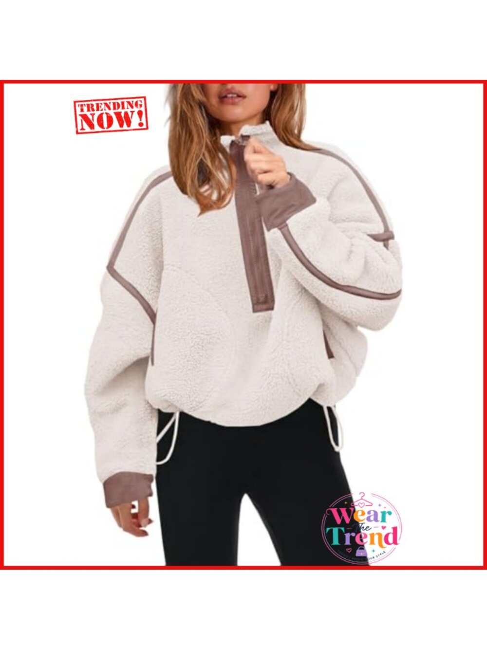 Panadila Womens Half Zip Fleece Pullover Sherpa Sweatshirt Long Sleeve